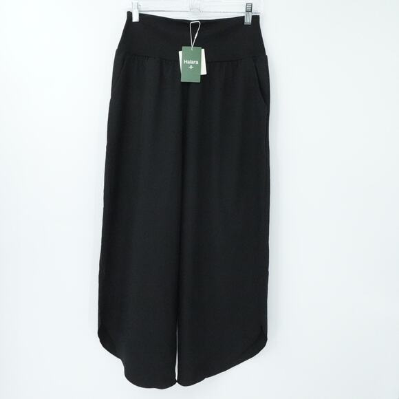 Halara Pants Womens Medium Black Breezeful High Waist Wide Leg Athleisure Yoga - Picture 1 of 14